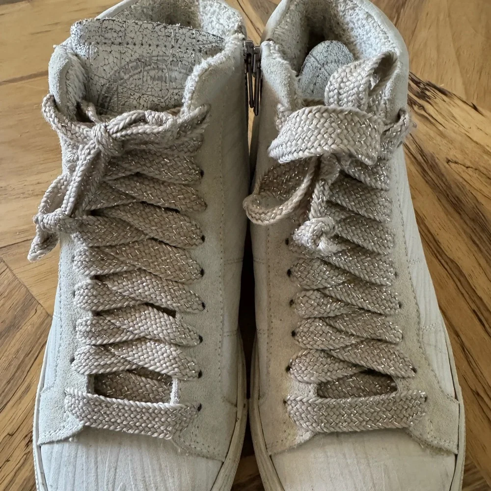 P448 White Sneakers Textured high top 37 - Picture 8 of 8